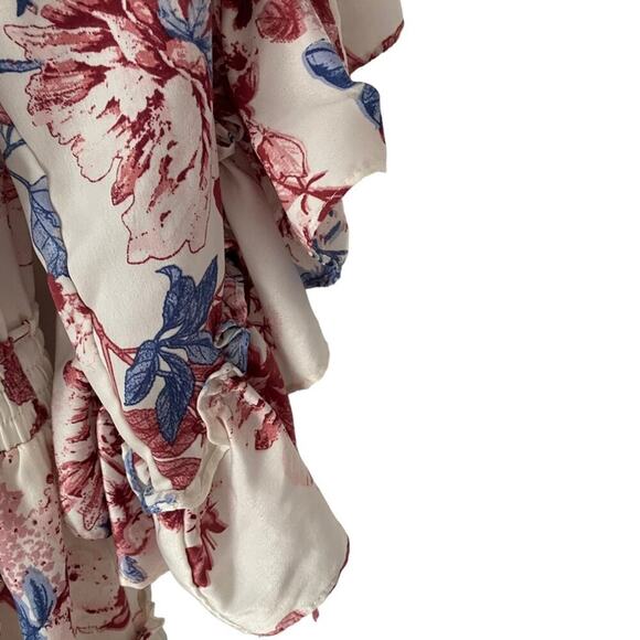 Misa Rare Cecilia Red White Blue Ruffle Mini Dress size small - Picture 6 of 10